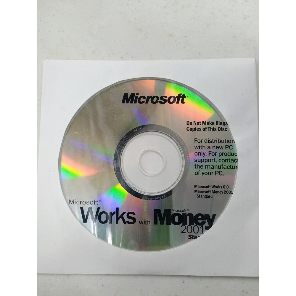 Microsoft Works 6.0 with Money 2001 Standard OEM CD-ROM Software PC
